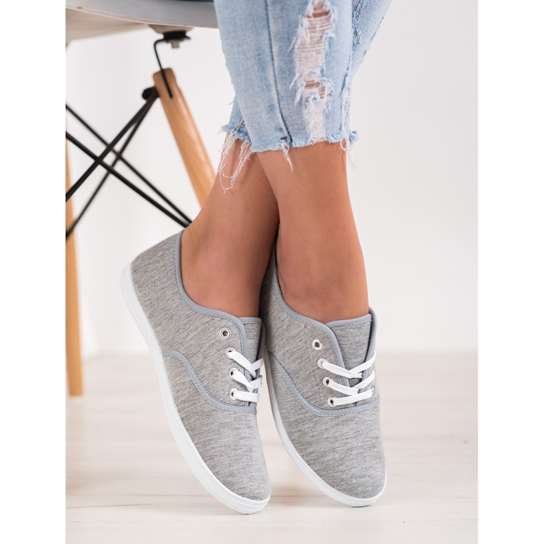SHELOVET Světle šedé tenisky šedá 1