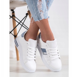 SHELOVET Tenisky se semišovými vložkami bílý 2