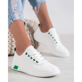 SHELOVET Prolamované tenisky s eko kůží bílý 2