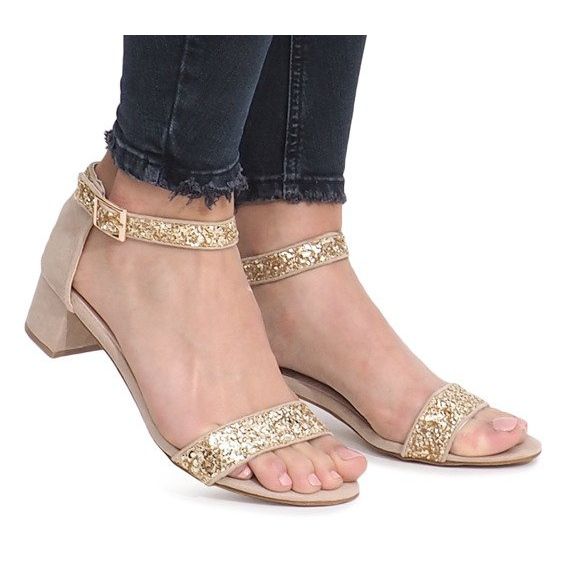 Zlaté sandály na sloupku Montana zlatý žlutá 2