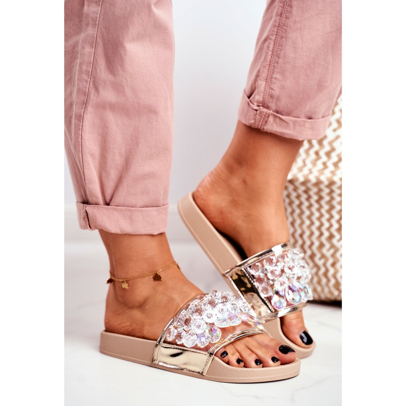 Dámské pantofle Lu Boo Crystals béžové Bobbi béžový 2 Dámské pantofle Lu Boo Crystals béžové Bobbi béžový 2