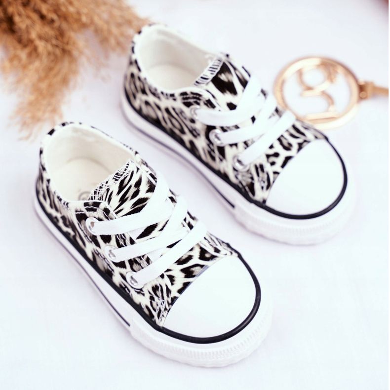 FRROCK Dětské tenisky Bílý lesklý Leopard Berni hnědý hnědý 2