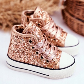 FRROCK Dětské tenisky High Shiny Golden Ally zlatý 2