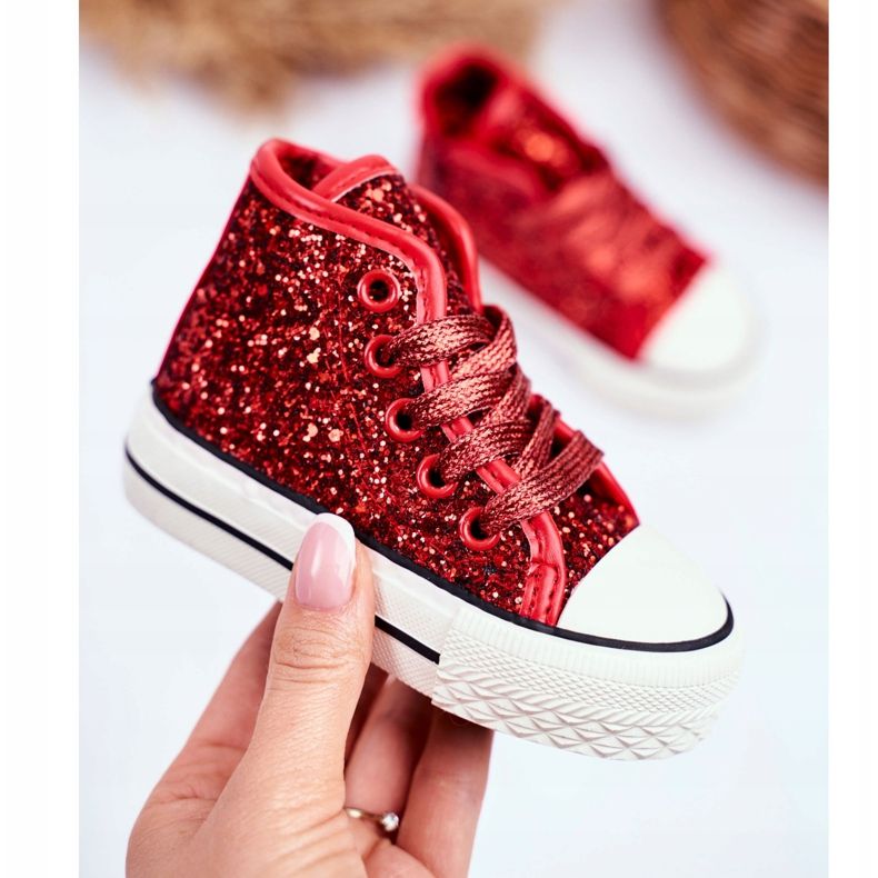 FRROCK Dětské tenisky High Shiny Red Ally červený 2