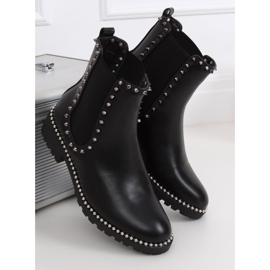 Černé Chelsea boty s cvočky černé NC826 Black černý 2