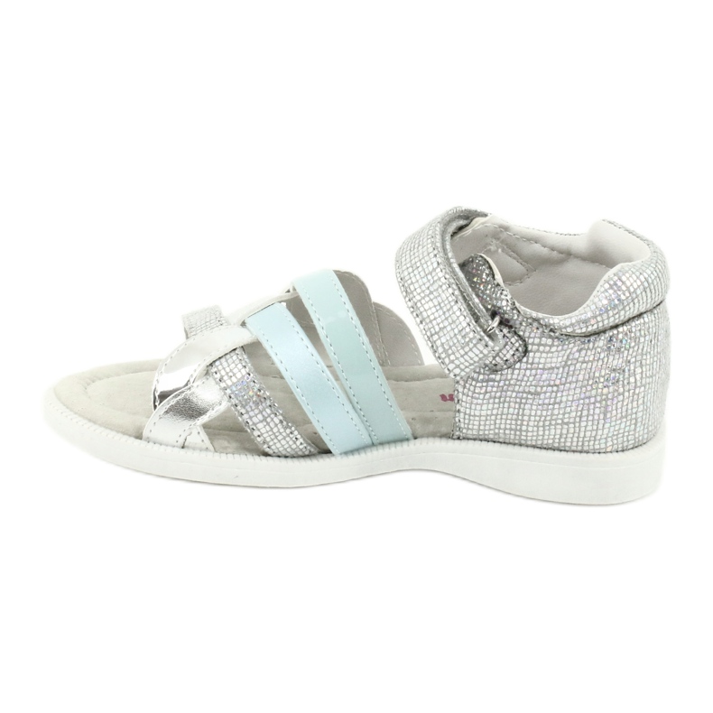 American Club Dívčí sandály s koženou vložkou GC26 stříbrný 1