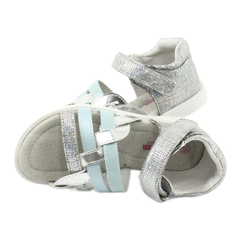 American Club Dívčí sandály s koženou vložkou GC26 stříbrný 4