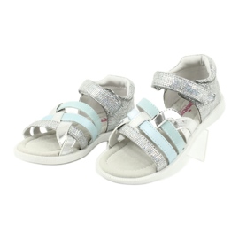 American Club Dívčí sandály s koženou vložkou GC26 stříbrný 2