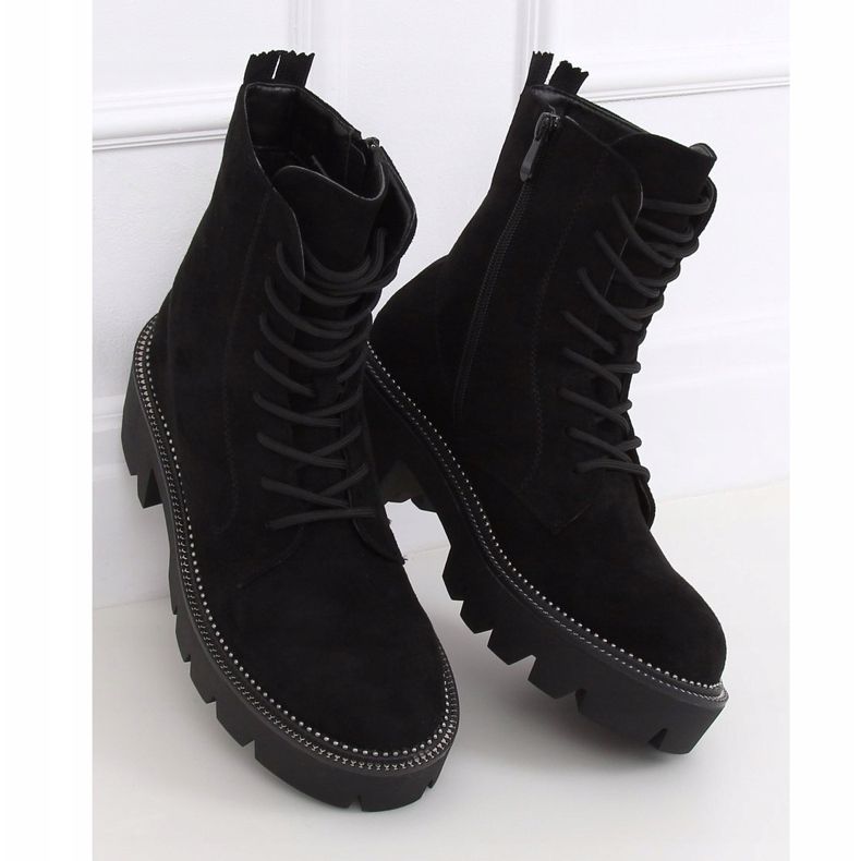 Černé boty na vysoké podrážce UK13P Black černý 1
