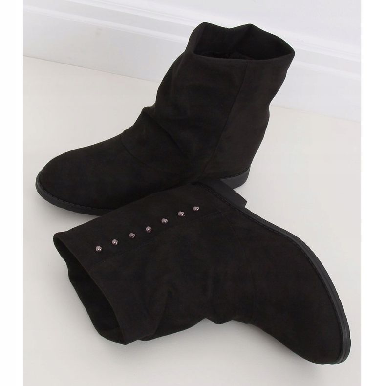 Černé kozačky na skrytém klínu ST-03P Black černý 1