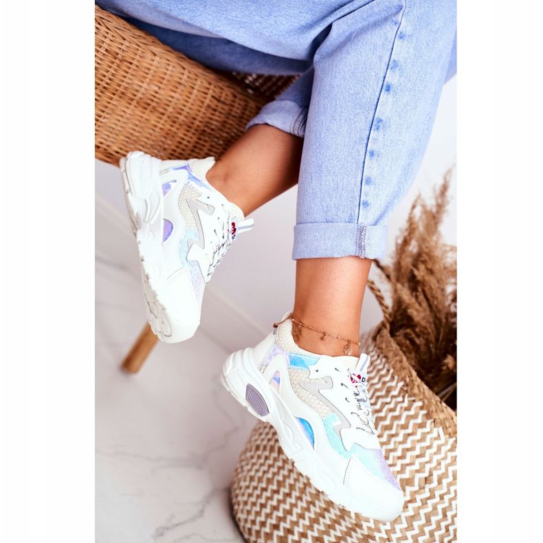 Dámské sportovní boty Lu Boo White Dazzle Me bílý vícebarevný 2