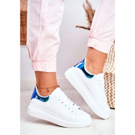 Dámské sportovní boty Lu Boo bílé kovové Matilda bílý námořnická modrá 2