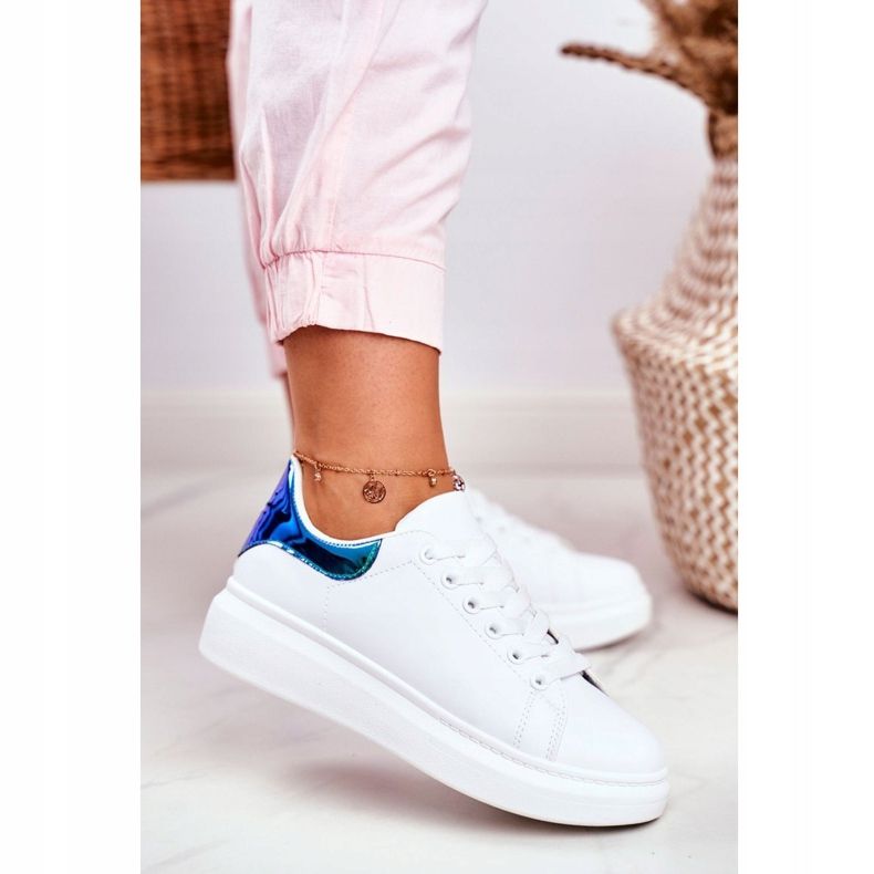 Dámské sportovní boty Lu Boo bílé kovové Matilda bílý námořnická modrá 1