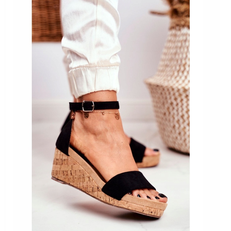 PS1 Dámské sandály na klínku Black MarryMe černá 1