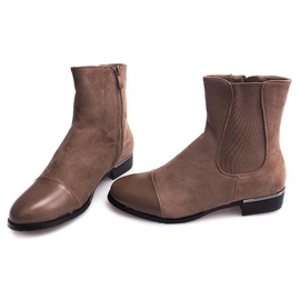 Khaki semišové boty XF220 se zipem zelený 1