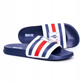 Pánské pantofle Big Star Navy Blue DD174691 bílý námořnická modř 1
