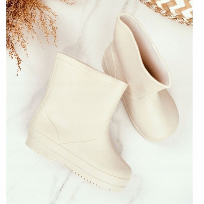 Dětská béžová klasická gumová galoše Ukolébavka béžový 1