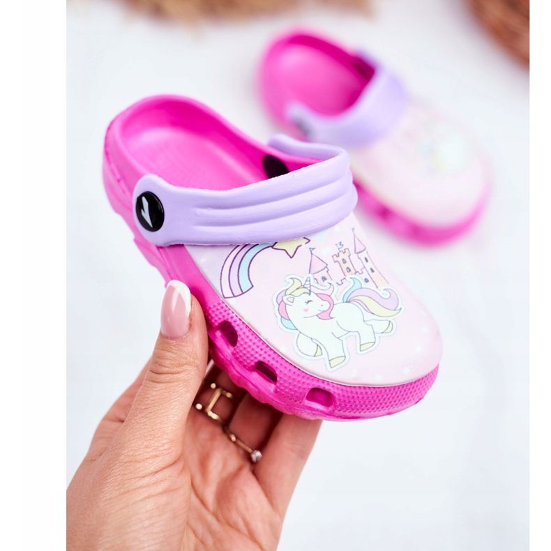 Dětské pantofle Pěnové Crocs Pink Ponies Pony růžový 2