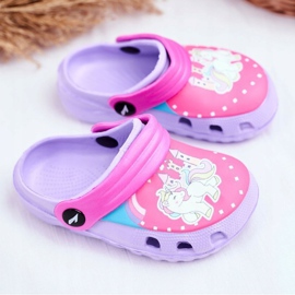 Dětské pantofle Pěnové Crocs Violet Ponies Pony fialový 1