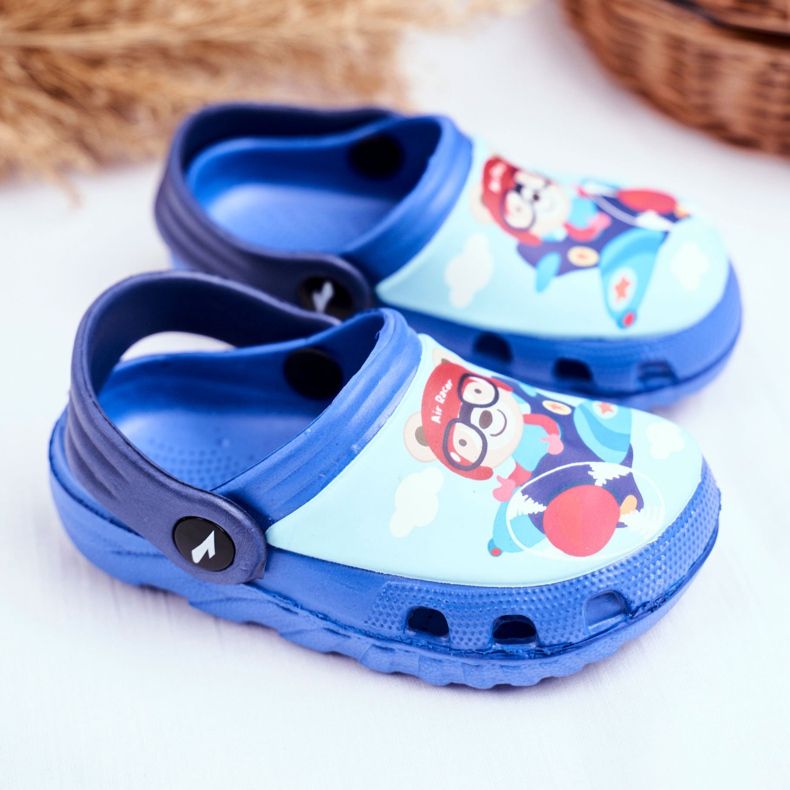 Dětské pantofle Pěnové Crocs Blue Teddy Bear Pilot SuperFly modrý 2
