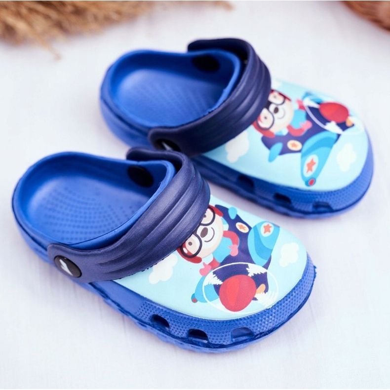 Dětské pantofle Pěnové Crocs Blue Teddy Bear Pilot SuperFly modrý 1