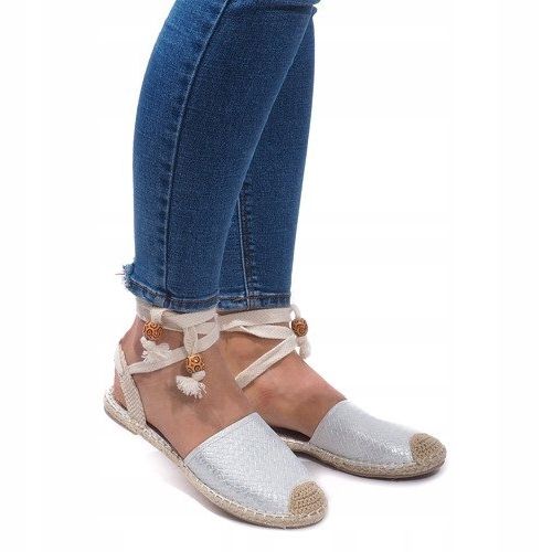 Sandály Espadrilles Ballerinas Ballerinas 30550 Silver stříbrný šedá 1