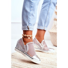 Dámské tenisky Lu Boo se stříbrnou síťovinou Morgono šedá 1