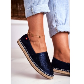 Dámská espadrilová pletená podrážka Navy Blue Big Star DD274A147 námořnická modrá 2