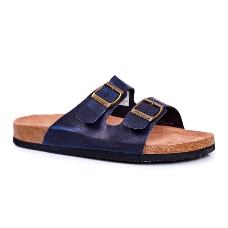 Pánské pantofle se sponami Big Star Dark Navy Blue DD174604 námořnická modř 1