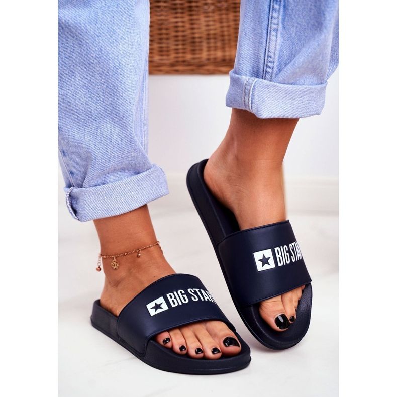 Dámské pantofle Big Star Classic Navy Blue GG274043 námořnická modrá 1