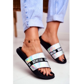 Dámské pantofle Big Star Silver Holo GG274005 šedá 1