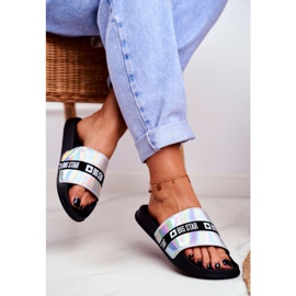 Dámské pantofle Big Star Silver Holo GG274005 šedá 2