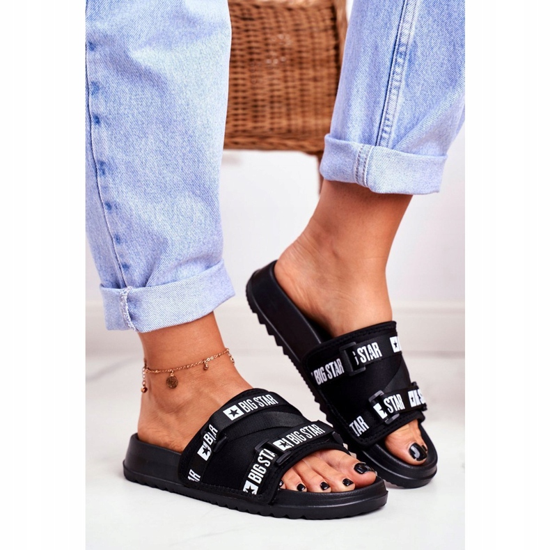 Dámské pantofle Big Star Military Black GG274018 černý 1