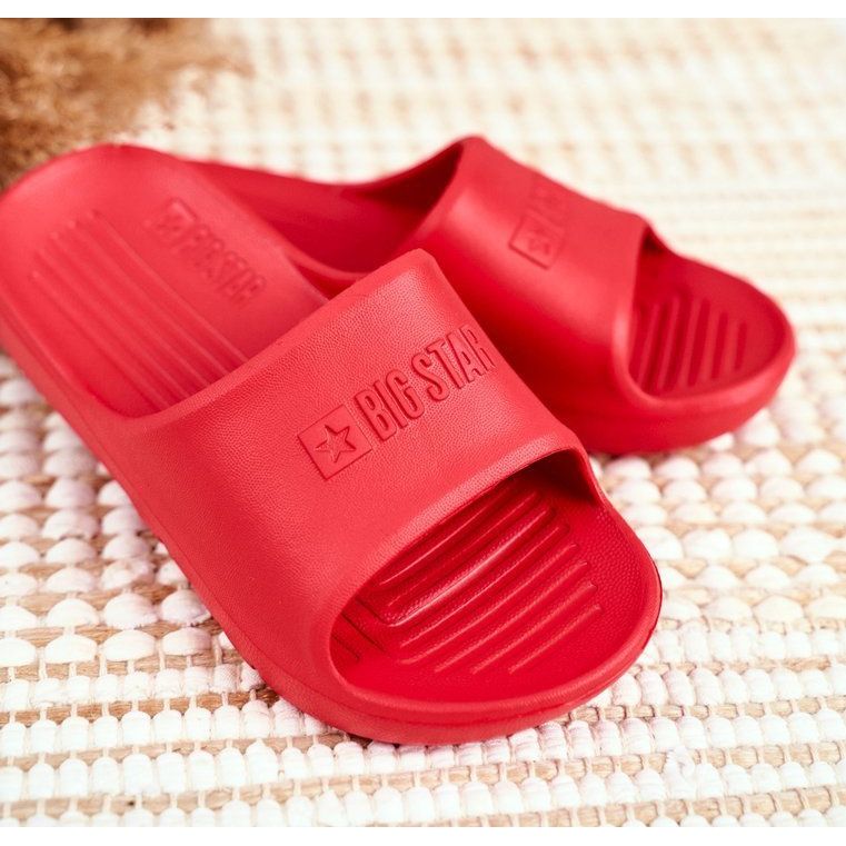 Big Star Červené a velké pantofle pro děti a mládež GG374809 1