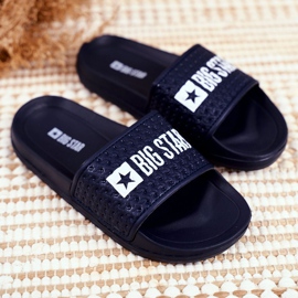 Dětské pantofle Big Star Navy Blue prošívané GG374802 námořnická modř 1