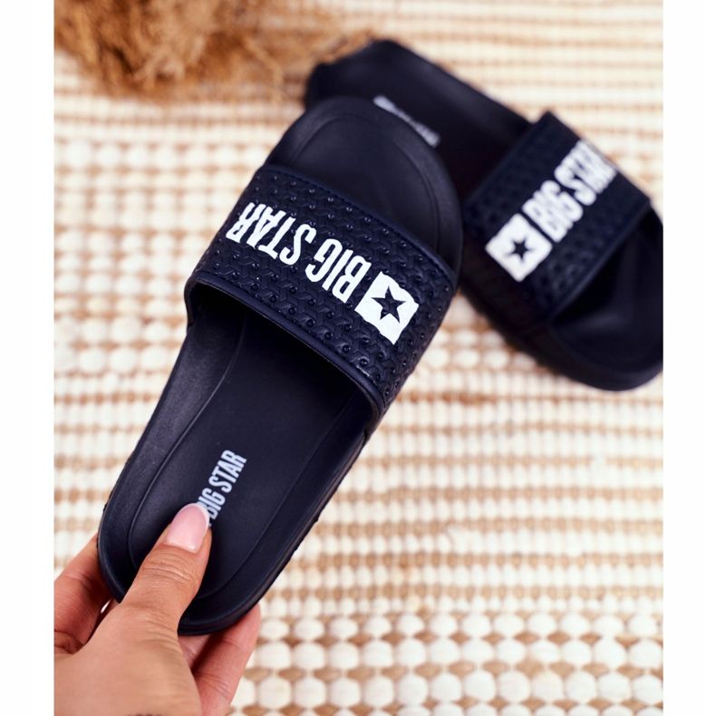 Dětské pantofle Big Star Navy Blue prošívané GG374802 námořnická modrá 2