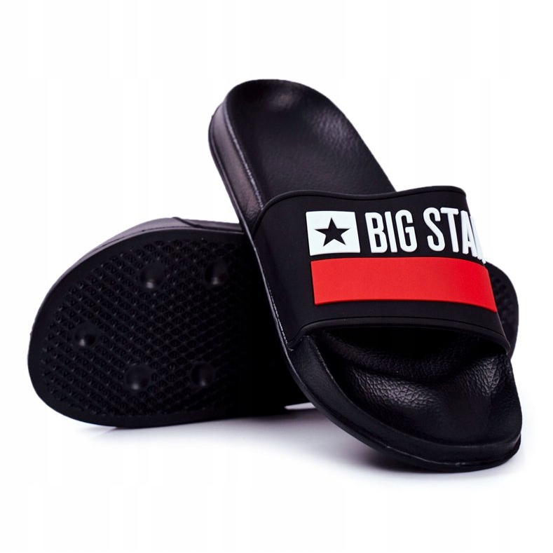 Pánské pantofle Big Star Classic Black GG174936 bílý černý červený 1