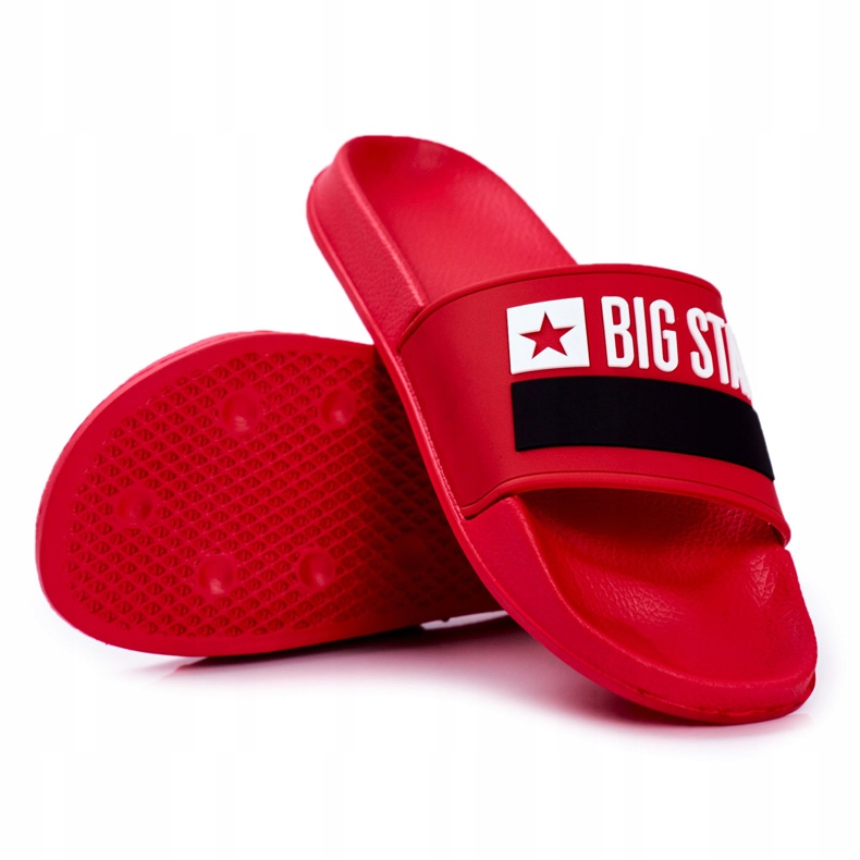 Pánské pantofle Big Star Classic Red GG174939 bílý černý červený 2