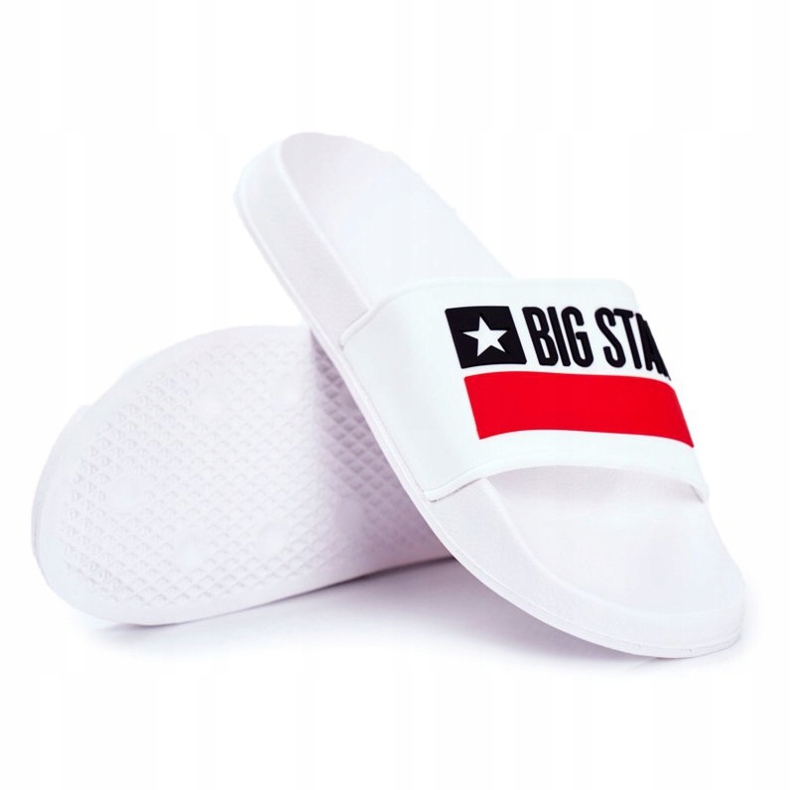 Pánské pantofle Big Star Classic White GG174938 bílý černý červený 1