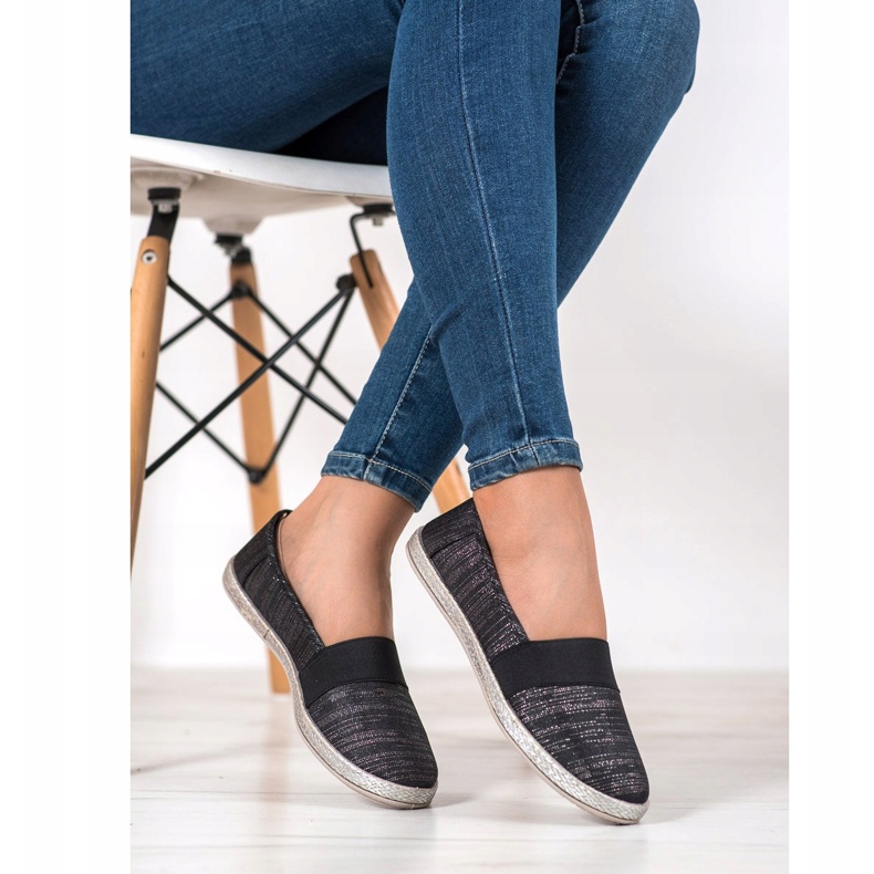 SHELOVET Stylové nazouvací tenisky černá 2