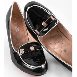 Černé klínové lodičky s mašlí 0088-1 černá 1