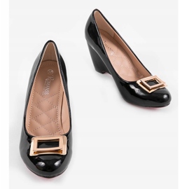 Černé klínové lodičky se sponou 0089-1 černý 2