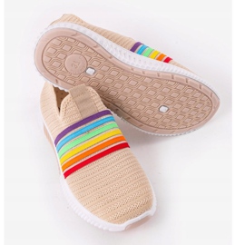 Béžové sportovní nazouvací boty BS30 béžový hnědý vícebarevný 2