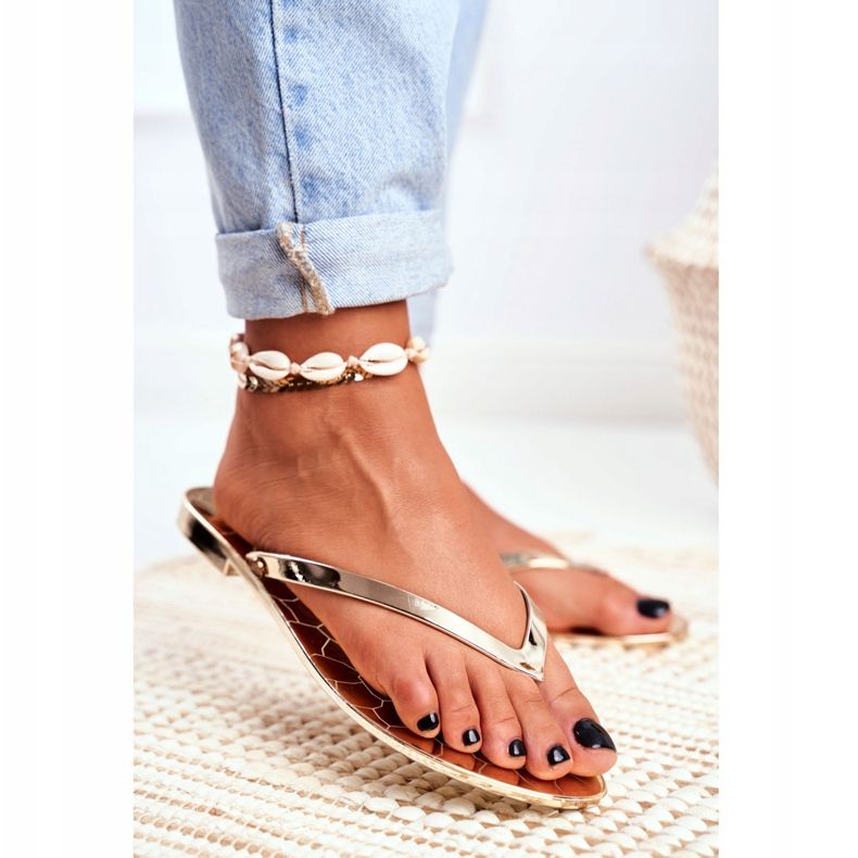 Lu Boo Metalické žabky Gold Eltoro Ii gat. zlatý 2