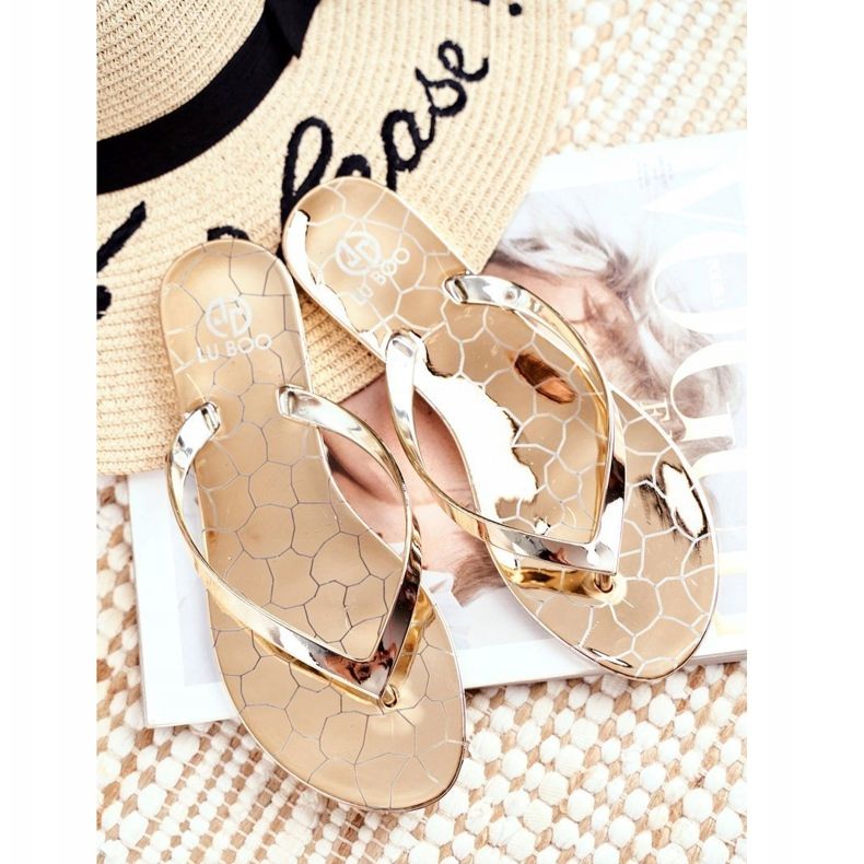 Lu Boo Metalické žabky Gold Eltoro Ii gat. zlatý 1