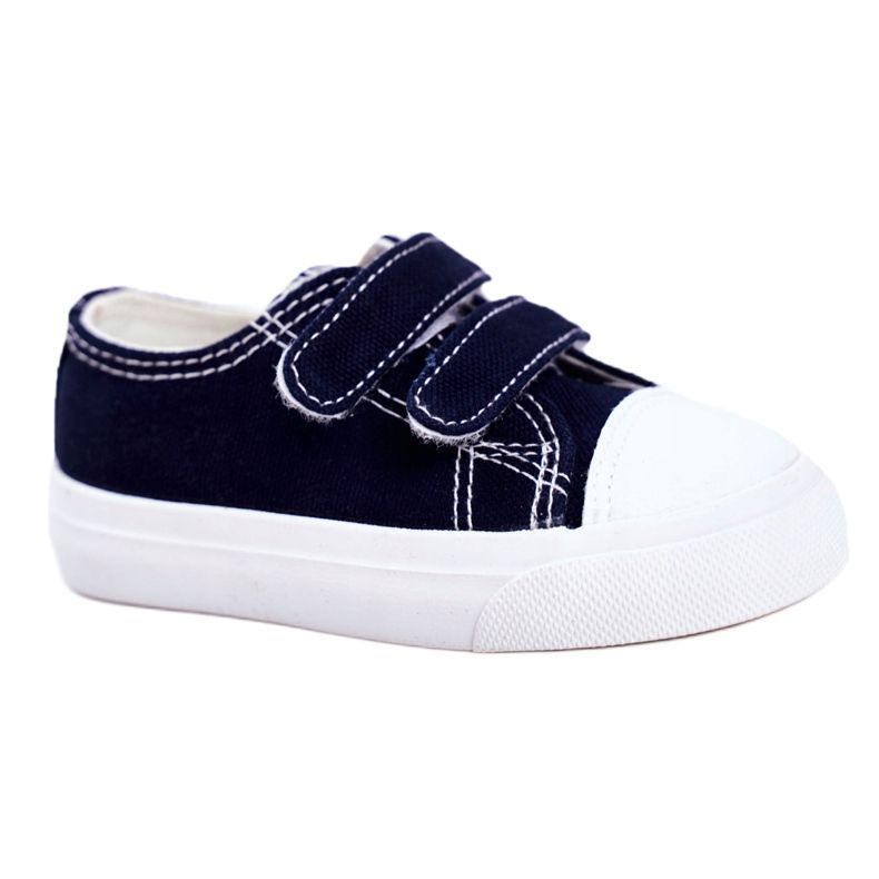 Apawwa Dětské tenisky Navy Blue Fanot se suchým zipem bílý námořnická modř 3