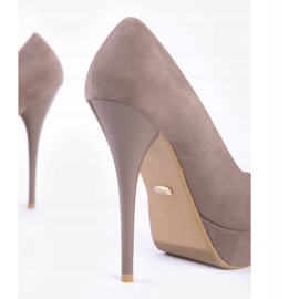 Khaki semišové vysoké podpatky S3477-4 vícebarevný zelená 2