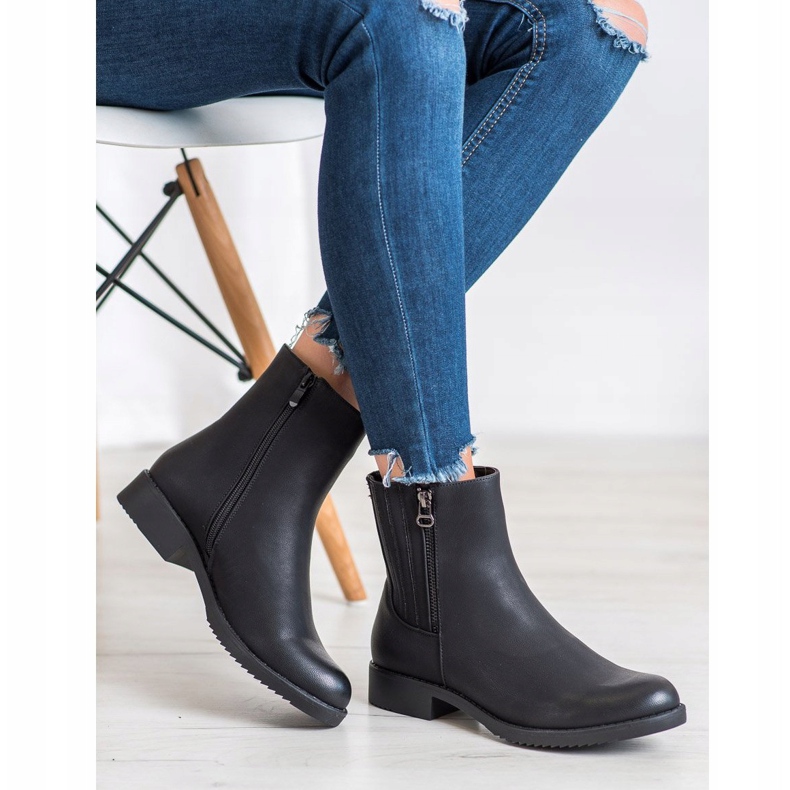 J. Star Vysoké boty s eko kůží černá 2