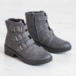 J. Star Šedí dělníci se sponami šedá 1