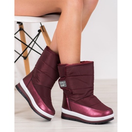 GOLL Burgundské sněhové boty se suchým zipem červené 1 GOLL Burgundské sněhové boty se suchým zipem červené 1